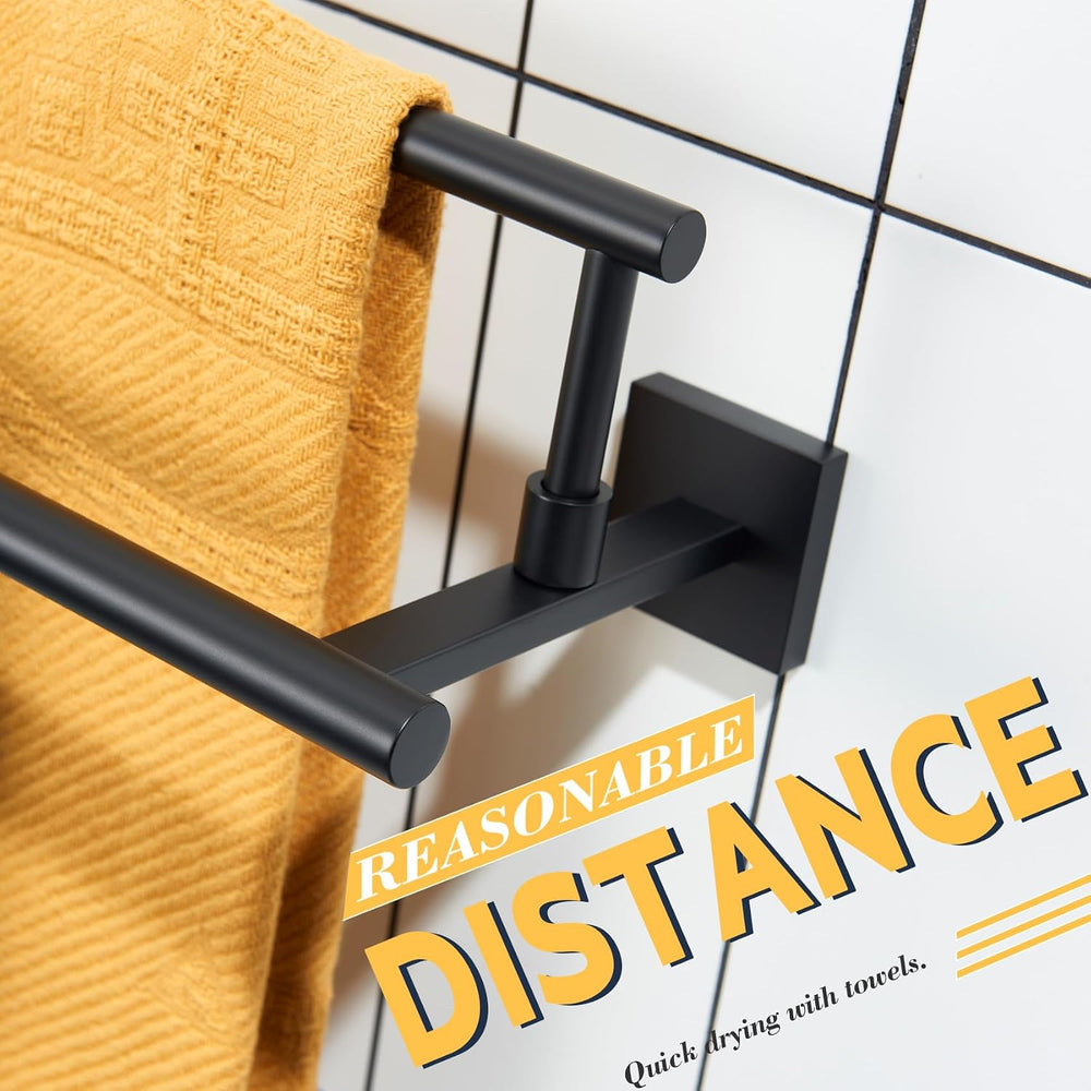 KOKOSIRI Bathroom Towel Bars 32-Inch Double Towel Rails Matte Black Towel Hol...