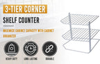 YBM Home 2215vc Ybmhomes 3 Tier Corner Helper Shelf, 9" D x 9" W x 8" H, White