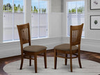 East West Furniture VAC-ESP-C Vancouver Kitchen Dining Chairs - Linen Fabric Upholstered Wooden Chairs, Set of 2, Espresso