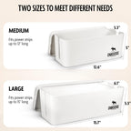 DMoose Cable Management Box - 2 Pack Medium & Large Cord Organizer for Desk & Floor - Cable Organizer Box for Child & Pet - Cable Box Hider for Tidy Office & Home, Power Strip Cover (White, Pack of 2)