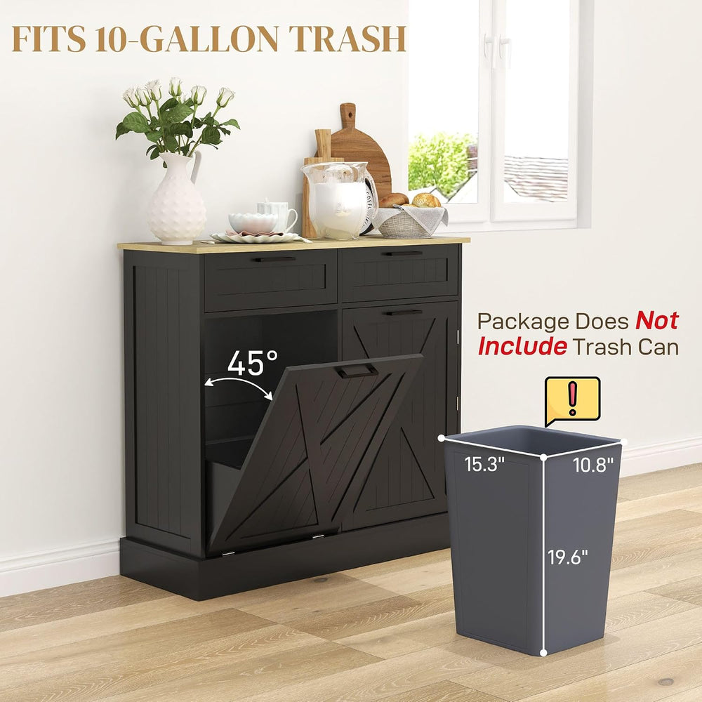 Hidden Trash Can Cabinet with Spice Rack