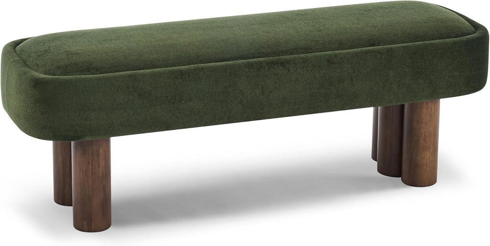 Christopher Knight Home Damas Fabric Upholstered Dining Bench, Wooden Entrywa...
