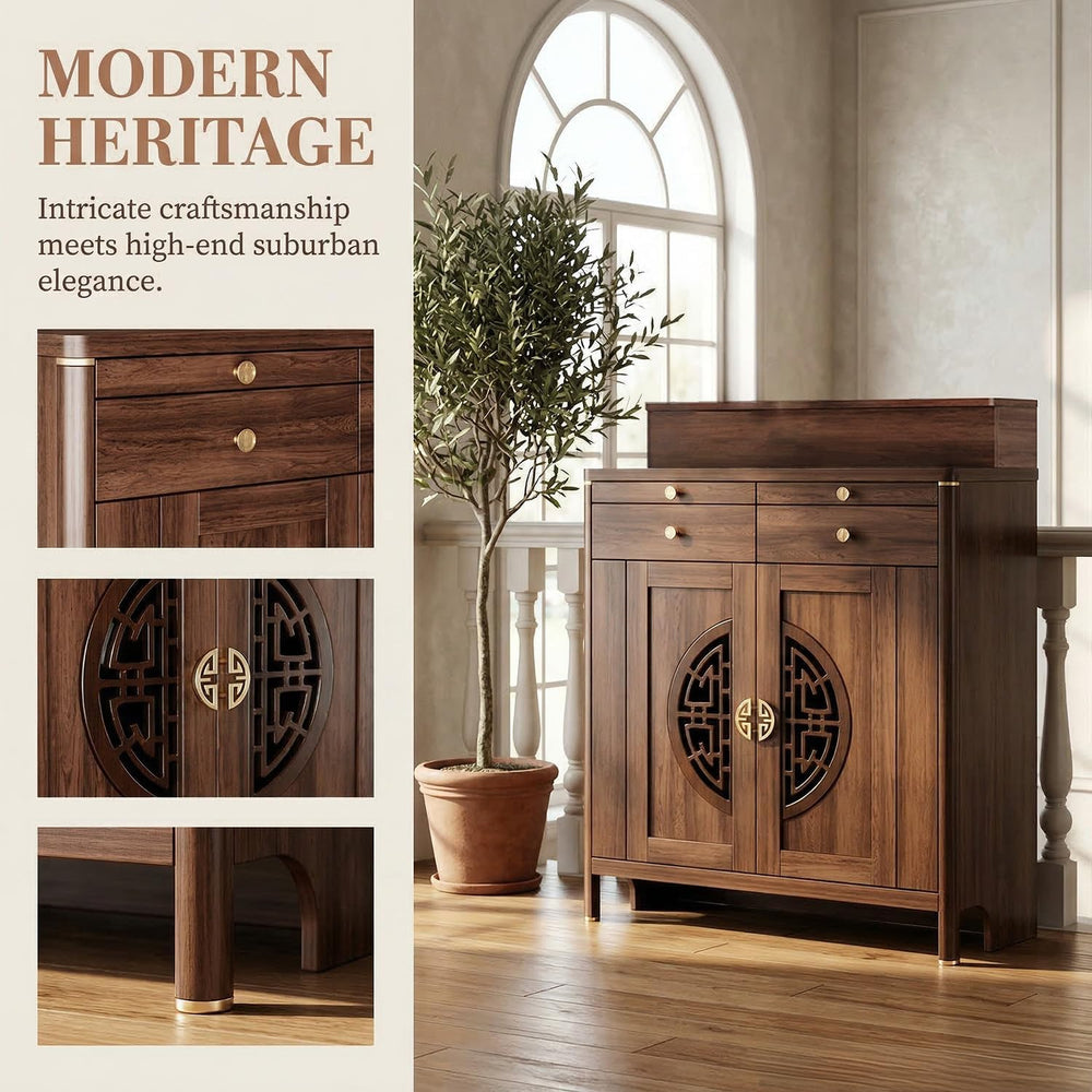 Personal Shrine Altar Table, Solid Wood Frame Buddhist Altar Cabinet, Meditat...