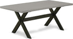 East West Furniture X697AB106-7 7 Piece Kitchen Table Set Consist of a Rectangle Dining Table with X-Legs and 6 Shitake Linen Fabric Parson Dining Chairs, 40x72 Inch, Multi-Color