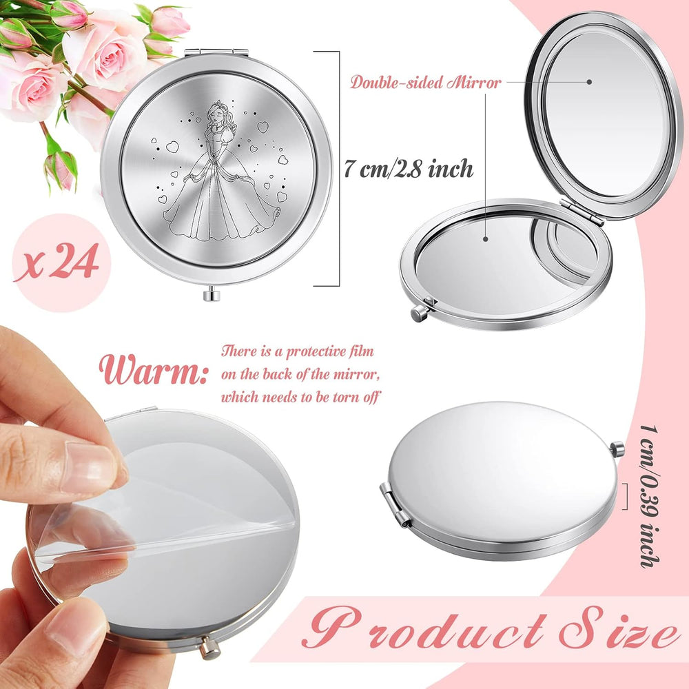 Taiyin 24 Pcs Quinceanera Party Favors for Guests Baptism Compact Mirror Favo...