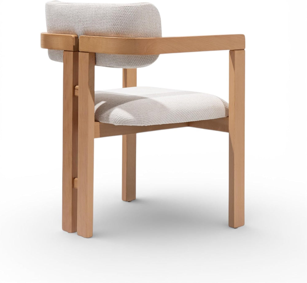 MELAGIO Mid-Century Modern Dining Chair – Upholstered Performance Fabric Seat...