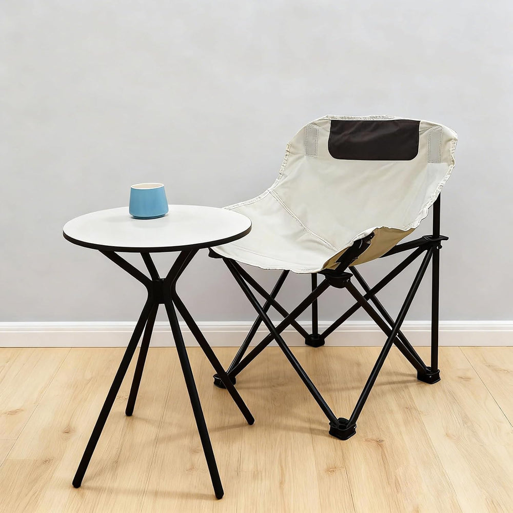 Oval Side Table, 10mm HPL Tabletop End Table, 110 lbs Detachable Small Side T...