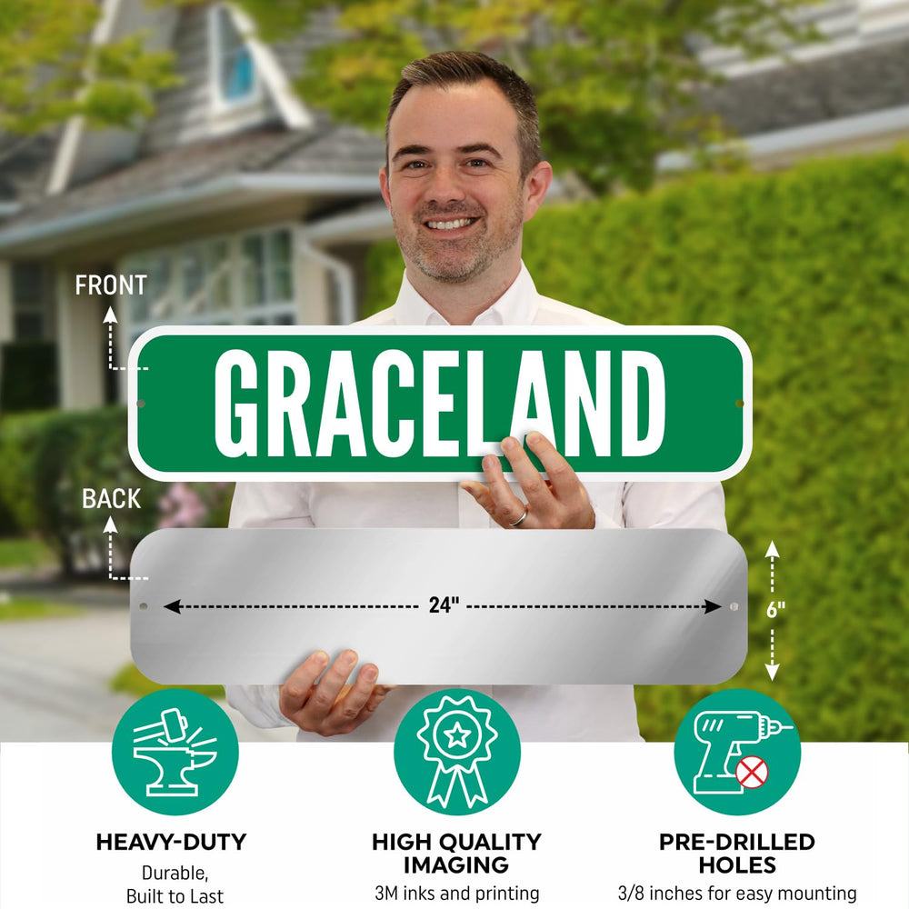 SmartSign Customize Your Own Green Street Sign | 6" x 24" 3M EG Ref...