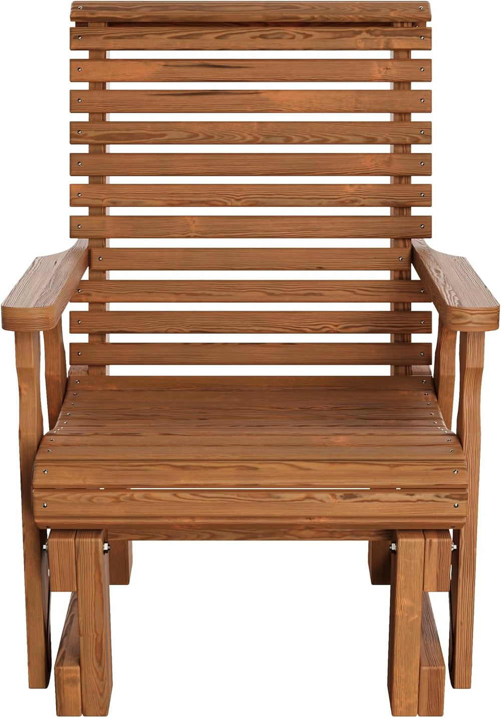 Amish Casual Heavy Duty 600 Lb Roll Back High Back Treated Glider Chair (Oak ...