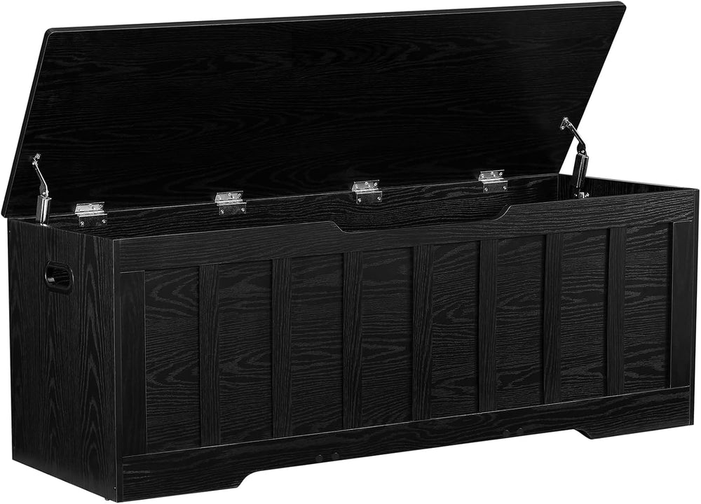 VANKILEY 51.2" Storage Chest Extra Large,Wooden Storage Bench,Black | Ch...