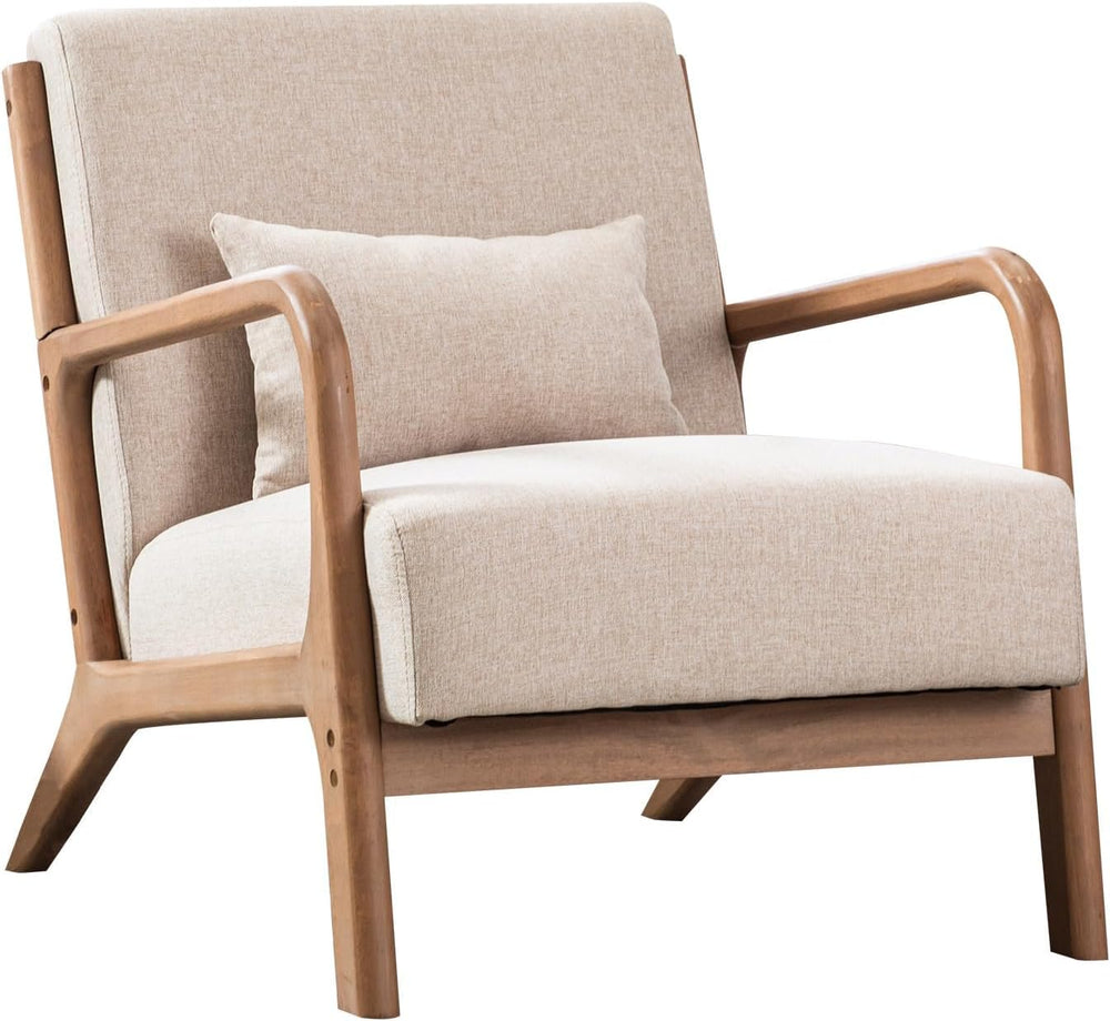 ANJ Mid Century Modern Accent Chairs Set of 2, Single Fabric Lounge Reading A...