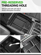 ELECFRESH 2PCS Center Console Organizer for 2024 2023 2022 2021 Ford F150 Accessories, Armrest Storage Box and 16-Compartments Divider for Ford F150
