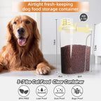 5-7Lbs Cat Dog Storage Container, Portable Pet Food Containers with Upgraded Large Spout and Cup, Small Animal Kibble Dispenser for Bird Seed, Oatmeal, Rice, Flour (1, Cream yellow, 5L)