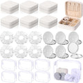 Yalikop 24 Pcs Spa Party Favor 6 Jewelry Boxes 6 Scrunchies 6 Glitter Mirrors 6 Bag Gift for Bridesmaid Bridal Bachelorette Party (White)