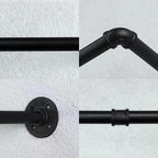 Oroonoko 2PCS 36inch Industrial Pipe Clothes Rack Wall Mount For Hanging Rod Bar for Laundry Room Plant Hanger Indoor Up to Max Load 132lbs Black (36 inch(2 Packs))