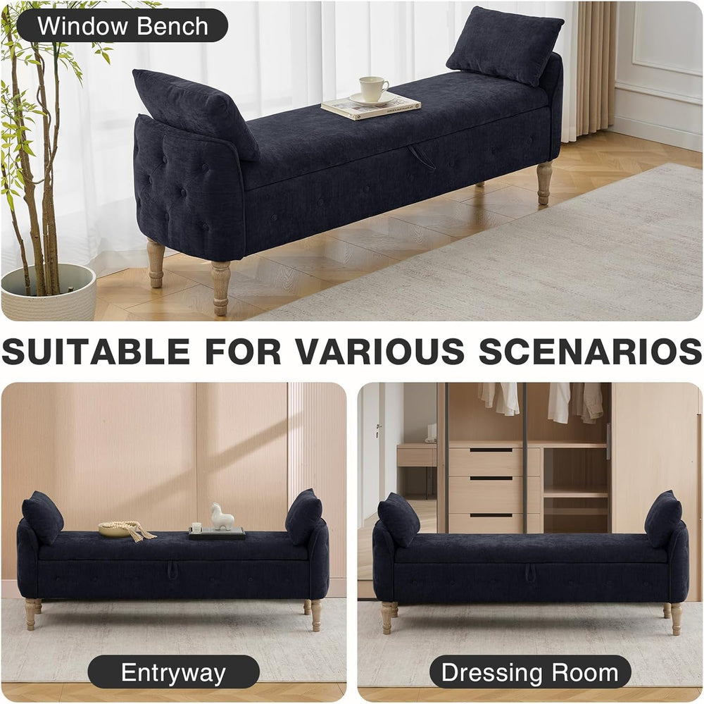 67'' King Size Storage Bench for Bedroom End of Bed,Linen Bedroom Ben...