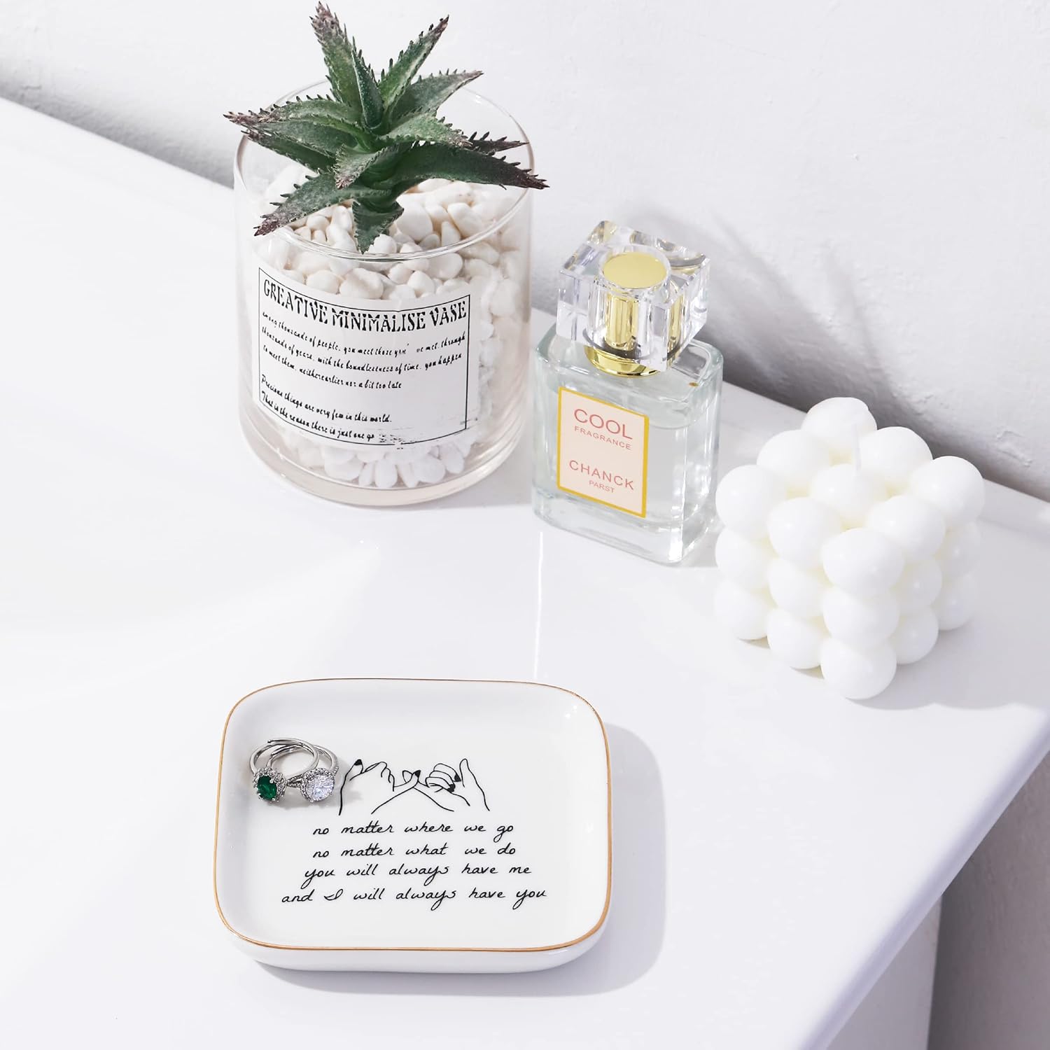 PUDDING CABIN Friend Gifts for Women —No Matter Where We Go, No Matter What We Do, You Will Always Have Me, and I Will Always Have You! —Gifts For Friends Going Away Friendship Ceramic Ring Dish