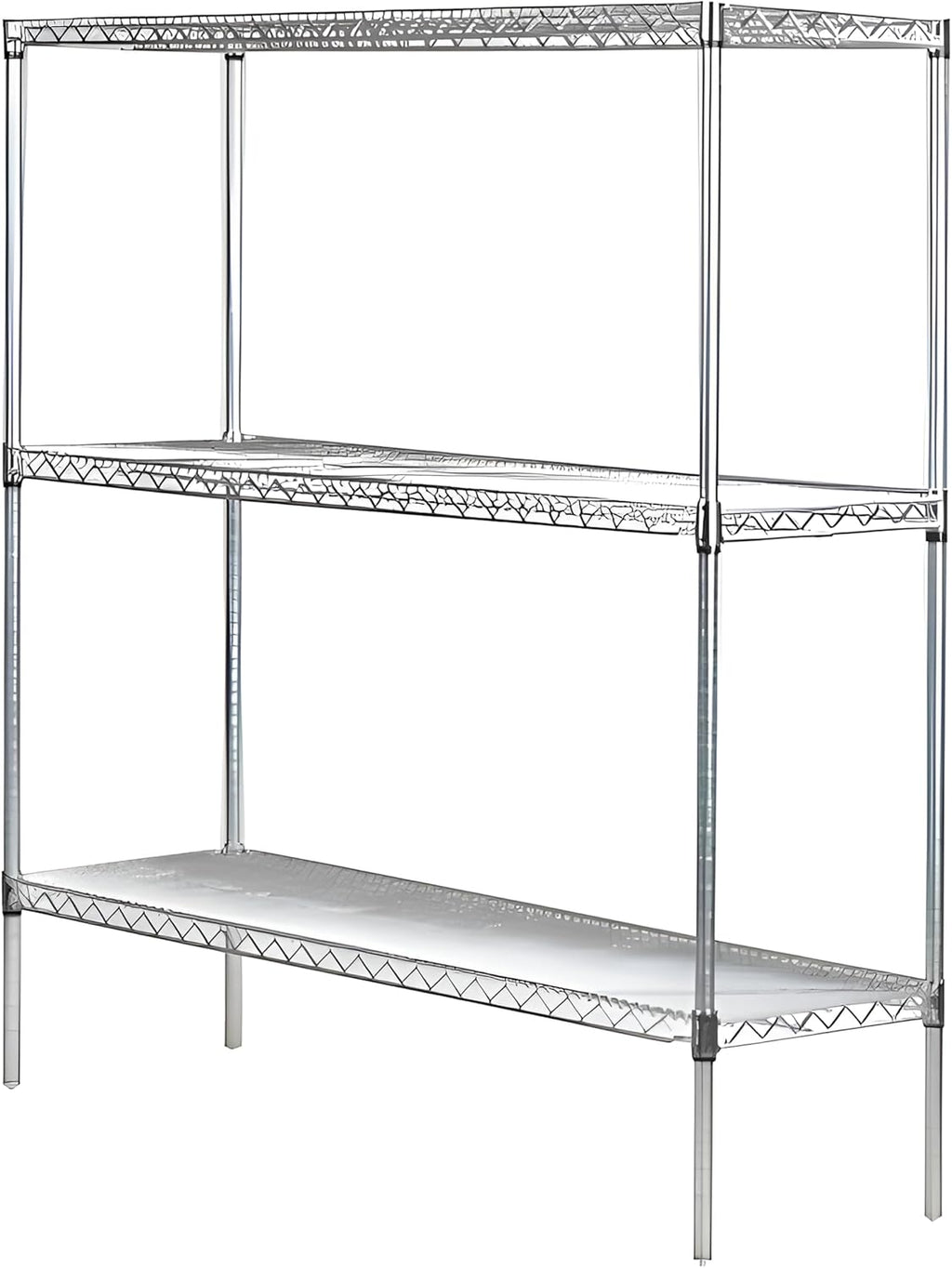 Omega 18" Deep x 48" Wide x 54" High 3 Tier Chrome Starter Shelving Unit