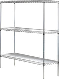 Omega 18" Deep x 48" Wide x 54" High 3 Tier Chrome Starter Shelving Unit