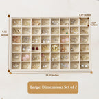 Large Jewelry Organizer for Drawer Insert Velvet Stackable Jewelry Trays for Earring Necklace Bracelet Ring Display (Beige, 48 Grids)