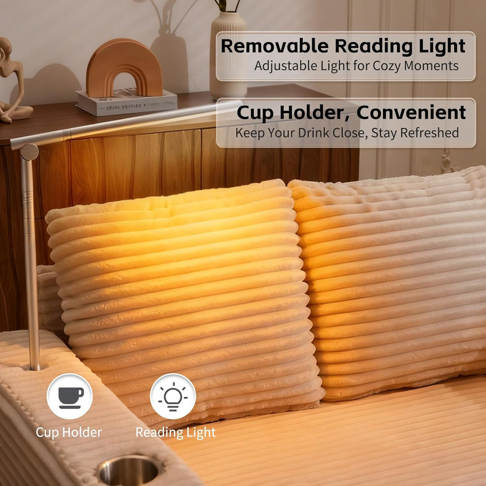 AEDI Oversized Chaise Lounge Chair with Reading Light & USB Charging,Slee...