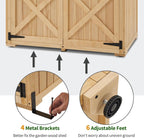 Macrout Outdoor Storage Cabinet, Wooden Storage Shed with Lock, Outside Garden Tool Shed with 2 Doors for Patio Yard Lawn, 1933 (Large)