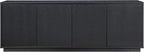 Henn&Hart Fluted TV Stand for TVs up to 75" with 2 Concealed Ribbed Storage Cabinets and Adjustable Shelves for Living Room, Family Room, or Office, Natural Black