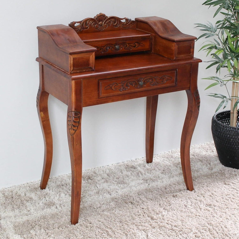 Maykoosh Carved Wood Telephone Table - 2 Drawer Accent Table - Elegant Design...