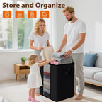 SpaceWhisper 3 Pack 100L Clothes Storage, Foldable Thick Fabric Blanket Storage Bags, Containers for Organizing Bedroom, Closet, Clothing, Comforter,Closet Organization with Handle,Black