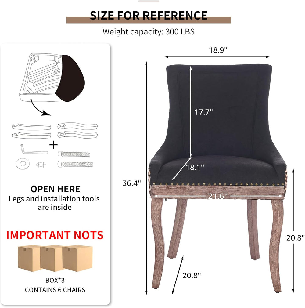 Leopard Upholstered Dining Chairs Set of 6, Animal Print Fabric Kitchen &...