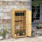 Wooden Garden Storage Shed with Waterproof Galvanized Roof and Lockable Door for Outdoor Tool and Toy Organization