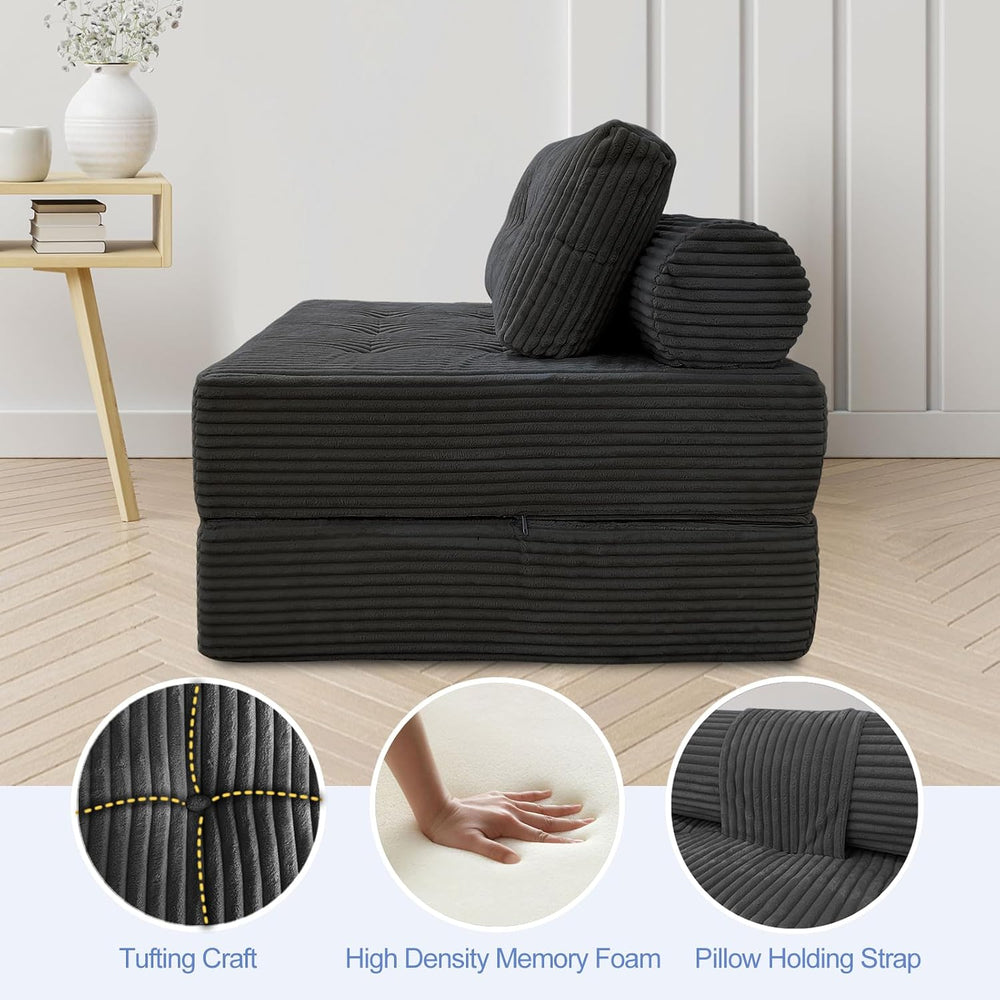 Sectional Cloud Couches, Folding Sofa Bed with Pillow, Futon Floor Couch