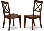 East West Furniture HBBO3-MAH-W 3 Piece Dining Room Table Set Contains a Round Kitchen Table with Pedestal and 2 Dining Chairs, 42x42 Inch, Mahogany