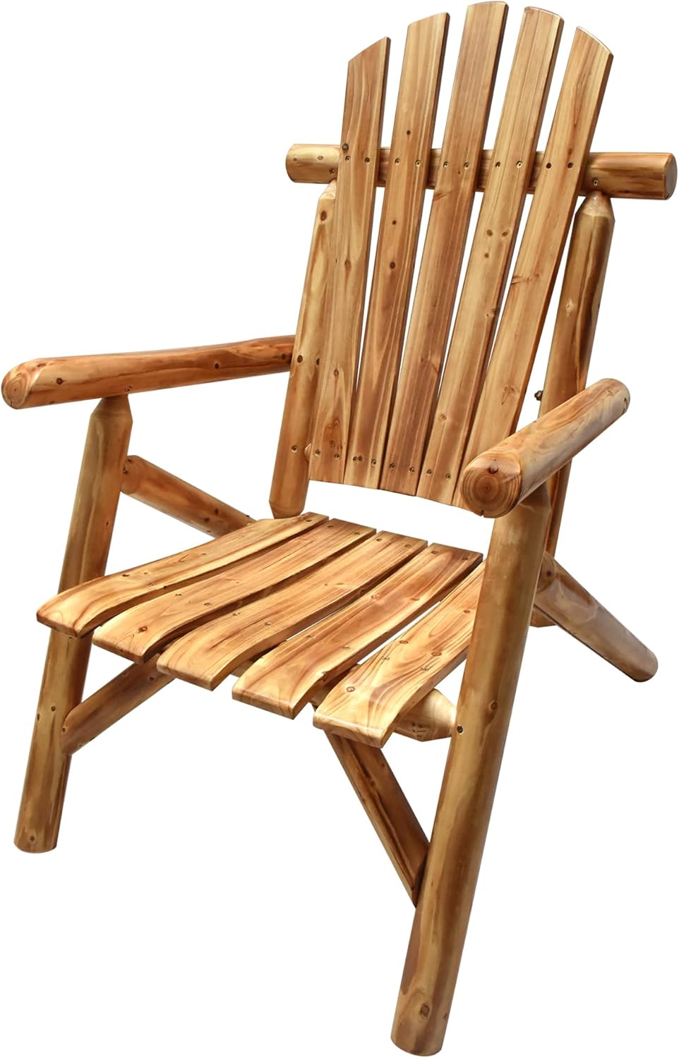 DJL Adirondack Wooden Chair Outdoor Patio Lounge Log Cabin Furniture Rustic S...