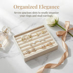 Ring Tray for Jewelry Storage Small Velvet Organizer Box with Inserts Dividers and Slots Mini Jewelry Display Trays with Earring Holder Insert Stackable Trays for Rings and Accessories