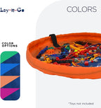Lay-n-Go 2-in-1 Small Portable Drawstring Toys Storage Organizer and Play Mat for Room and Travel, Made for Kids and Toddlers with a Durable Patented Design