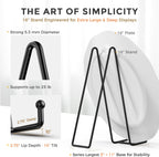 TR-LIFE 16 Inch Heavy Duty Plate Stand (2 Pack) - Metal Display Easel for Large Plates, Picture Frames, Signs, Posters, and Decorative Platters