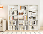Casaottima 5-Tier Open Bookshelf and Bookcase, Floor Standing Display Storage Shelves for Living Room, Tall Book Shelf for Bedroom, Home Office, Dining Room, White