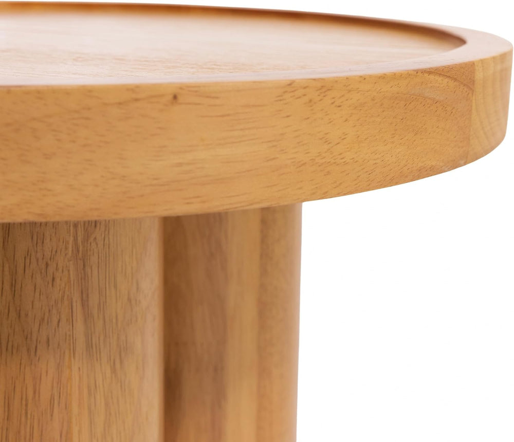 Christopher Knight Home Benny Round Solid Wood End Table, Wooden Side Table w...