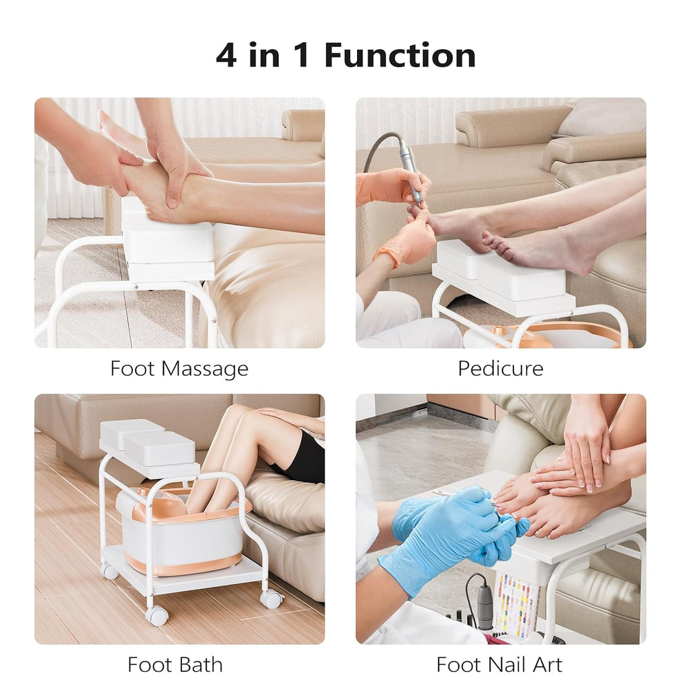 OmySalon Pedicure Cart Foot Bath Trolley, Portable Salon Nail Esthetician Rol...