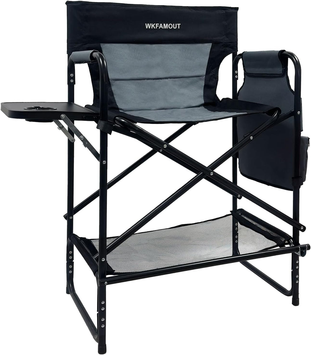 27" Tall Camping Director Chair Oversized with Side Table, Heavy Duty Fo...