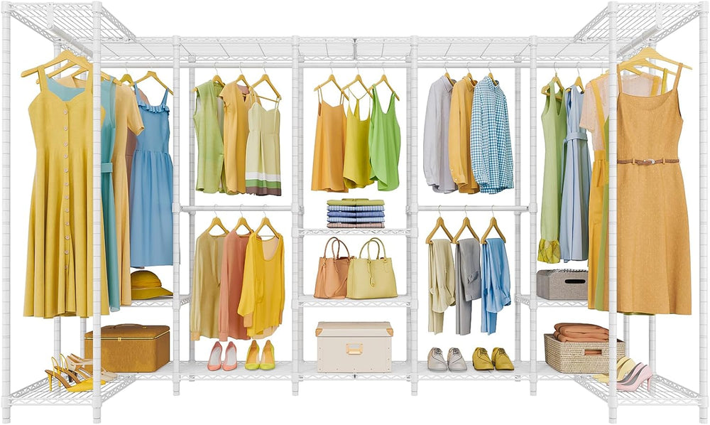 VIPEK U70 White Closet Rack, Extra Large Clothing Rack Max Load 1670 LBS