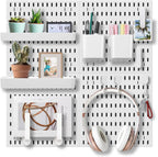 Wall Organizer Peg Board - Elevate And Declutter Your Gaming And Office - Create A Perfectly Structured Space(White)