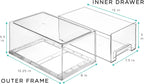 Sorbus Large Clear Stackable Storage Drawers – 4-Pack Plastic Organizer Bins with Handles – Stackable Pull-Out Storage Drawers for Closet, Pantry, Office, Bathroom, Craft, and Toy Organization