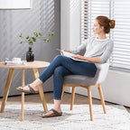 Mid Century Modern Dining Chairs Set of 6 & 4 & 2 Comfy Accent Chair Upholstered Kitchen Dining Living Room Chairs for Bedrooms Waiting Room Home Arm Desk Chair No Wheels (Gray, 6)