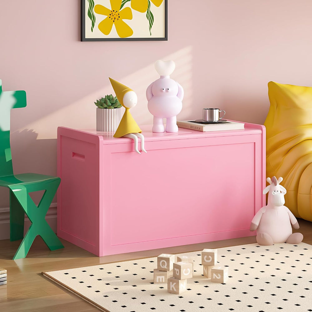 Storage Chest, Entryway Storage Bench with 2 Safety Hinges, Storage Trunk wit...