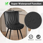 Dining Chair Set of 6 PU Leather Dining Room Chairs Upholstered Comfy Dining Chairs Modern Kitchen Armless Side Chair with Sturdy Metal Legs,Black