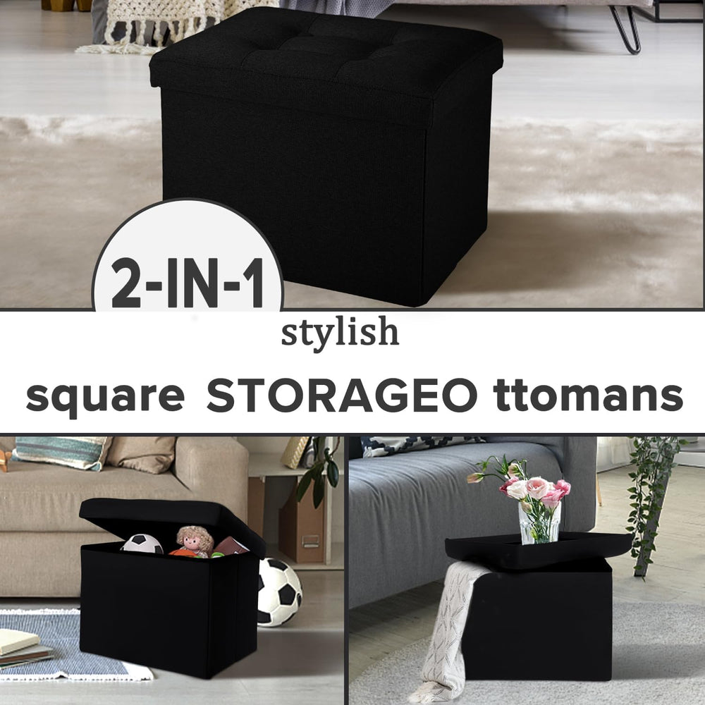LINMAGCO Ottoman with Storage Small Foot Rest Stool Under Desk Stool Short Fo...