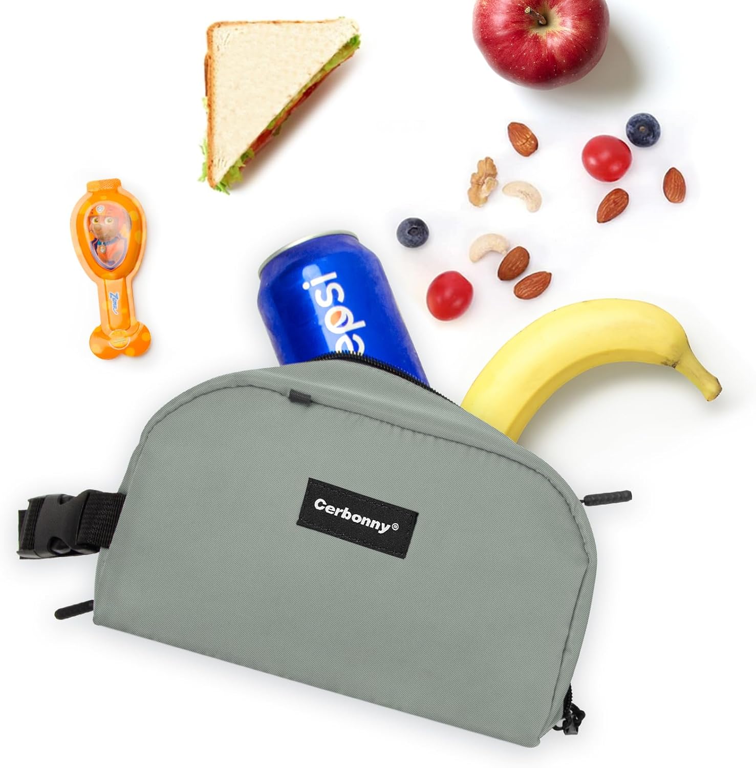 CERBONNY Small Cooler Bag Freezable Lunch for Work School Travel,Leak-proof Bag,Small Insulated For Kids/Adults,Freezer Bags,Freezable Snack Bag,Mini Fit Yogurt Gray
