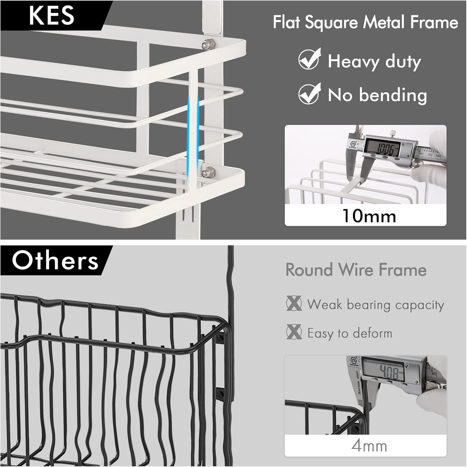 KES Ironing Board Hanger, Over The Door Ironing Board Holder, T-Leg Ironing Board Door Hanger for 1 3/4" Door, Metal Iron Holder White, HIR500B-WH
